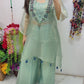 Sage silk tissue indo-western coord set
