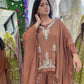 Brown kaftan three piece