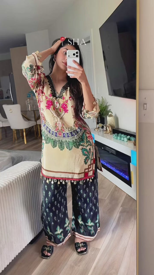 Silk sparkly coord set