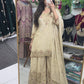 Cream gold sharara suit