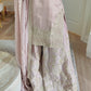 Baby pink heavy pant work suit in silk bananas