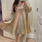 Multi gold tone hand work two piece