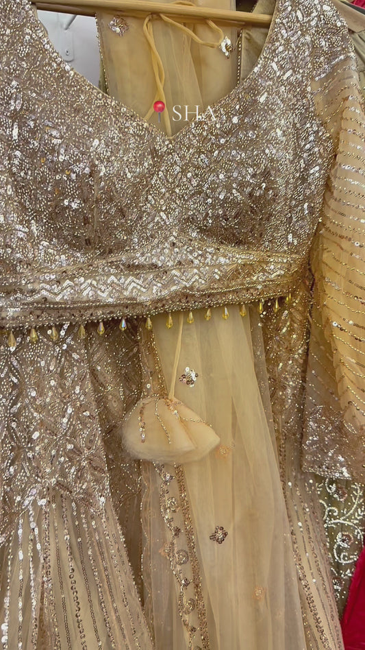 Gold mermaid lehenga