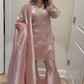 Premium pink tissue silk suit