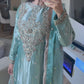 Metallic blue pakistani hand work suit