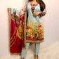 Baby blue multi colored embroidered lawn set