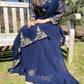 Designer dupatta navy blue lehenga