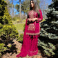 Plum maroon Sharara suit