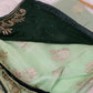 Khaddi katan lime green with stone work saree