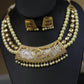 Gold plated kundan stone necklace set - Selina Habibti Attire