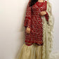 Red sequence georgette gharara suit