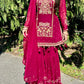 Plum maroon Sharara suit