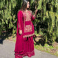 Plum maroon Sharara suit