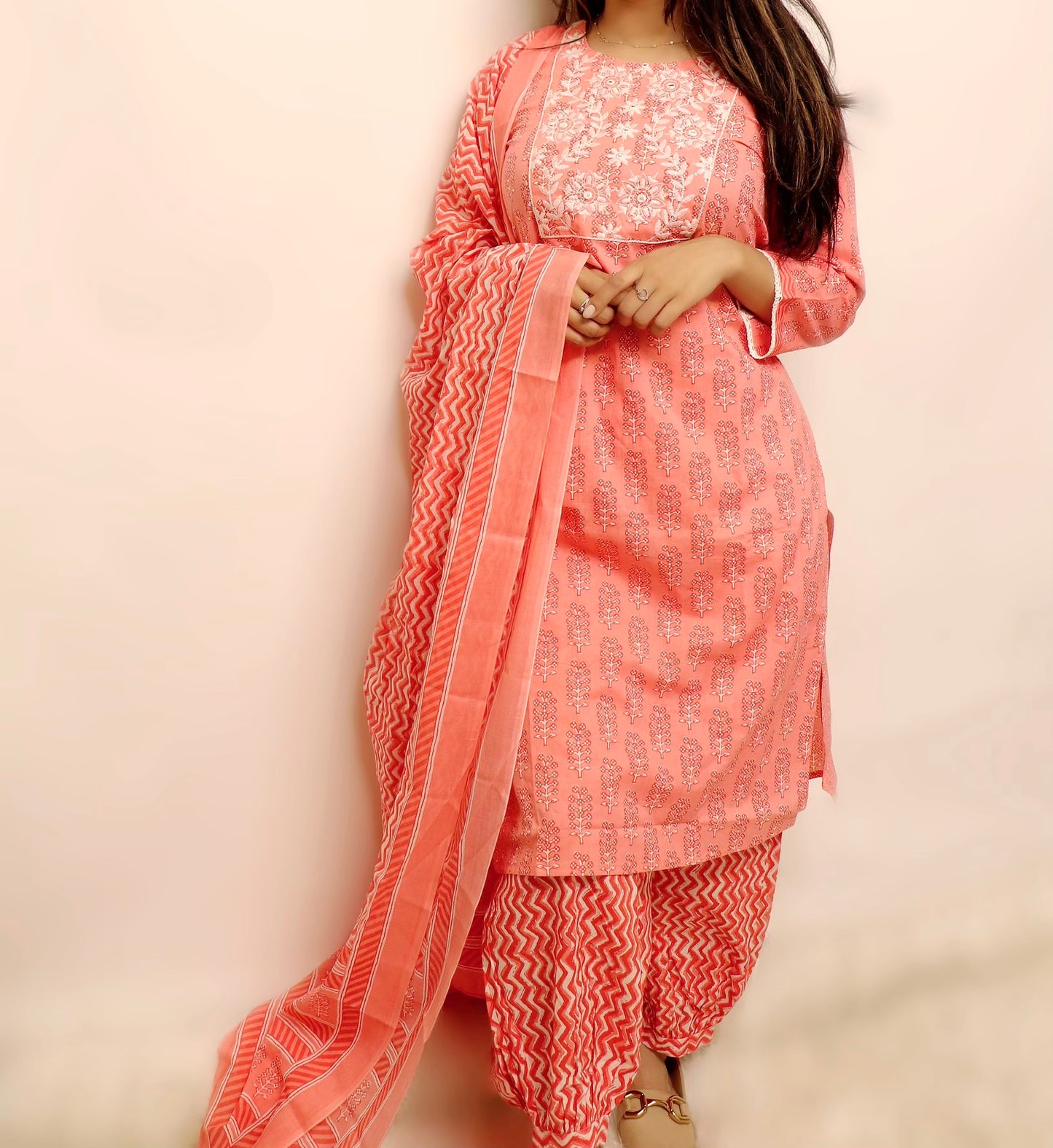 Coral Afghani boat pant suit