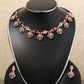 Multi colored rose gold necklace set
