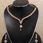 Rose gold blue gem necklace set