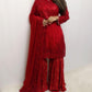 Red party wear sharara  suit