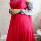 Magenta floral gown three piece - Selina Habibti Attire