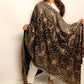 Deep emerald green heavy embroidered shawl