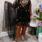 Black frock organza suit