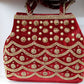 Maroon and gold party purse