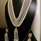 Grey lilac bead necklace set