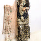 Black organza net gharara suit