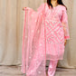Pink mirror work three piece suit - Selina Habibti Attire
