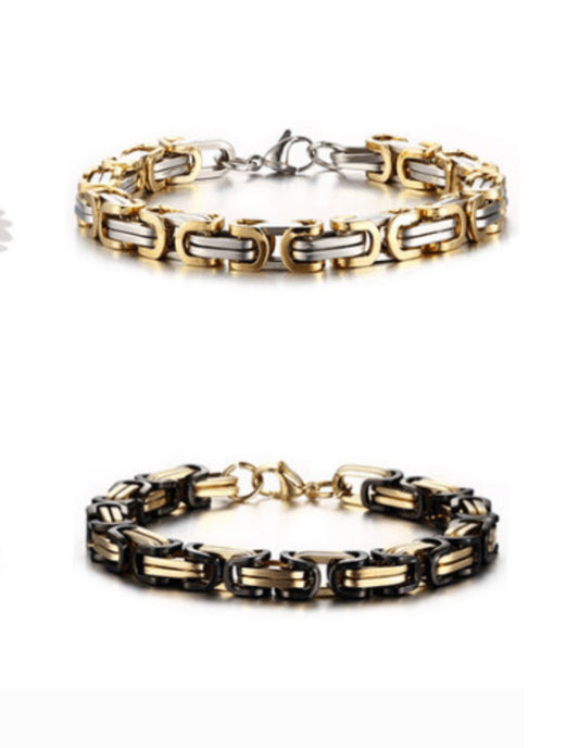 Two tone link bracelet