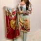 Baby blue multi colored embroidered lawn set