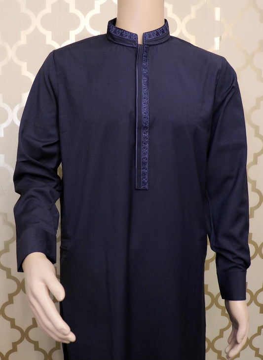 Navy blue embroidered kurta salwar