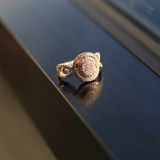 Round stone rosegold ring