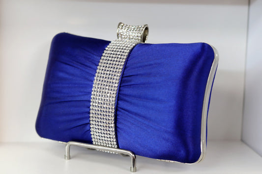 Royal blue silver stone party purse