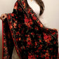Heavy embroidered floral shawl in velvet