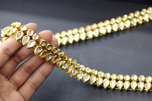 Solid kundan gold plated anklets