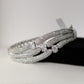 Silver plated three layered fancy bracelet