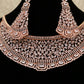 Rose gold diamond cut necklace set