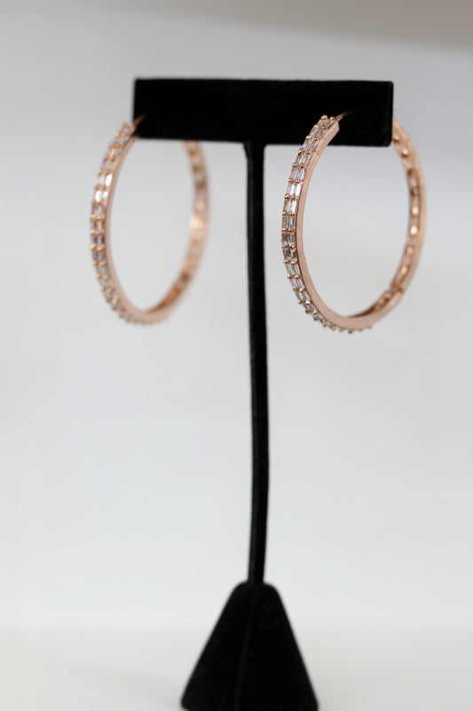 Plated rose gold hoops