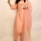 Soft silk pink suit with organza duppata