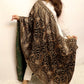Deep emerald green heavy embroidered shawl