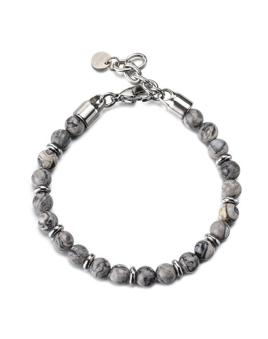 Grey marble beaded bracelet