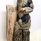 Black organza net gharara suit