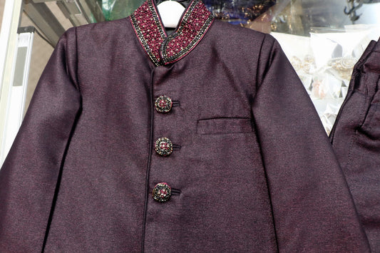 Deep purple price coat set for boys
