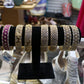 Magenta stone diamond cut bangles - Selina Habibti Attire