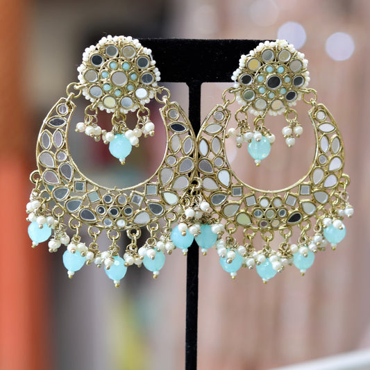 Big round mirrored earrings [color options]