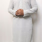 Light grey kurta set with white embroidered work