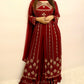 Maroon heavy beaded slit anarkali lehenga