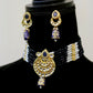 Navy blue kundan choker set