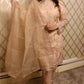 Light champagne pink organza formal suit