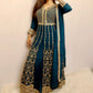 Deep teel blue anarkali lehenga